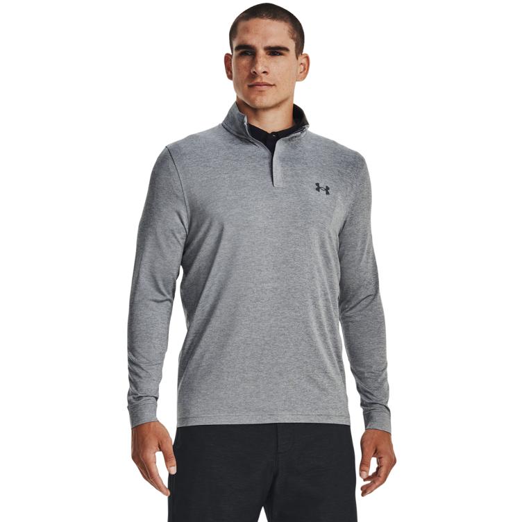 Under Armour Herren Polo Langarm Zip grau