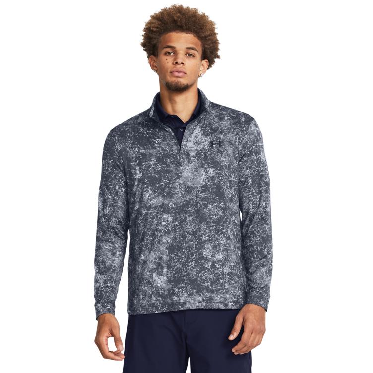 Under Armour Herren Polo Langarm Zip grau