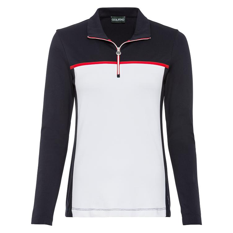 Golfino Damen Polo Langarm Zip