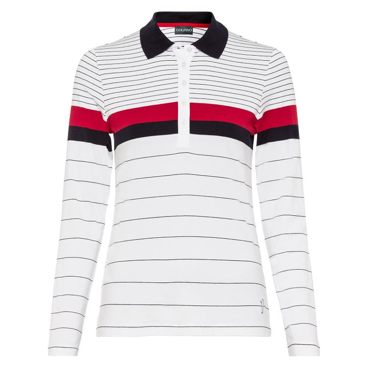 Golfino Damen Polo Langarm Zip
