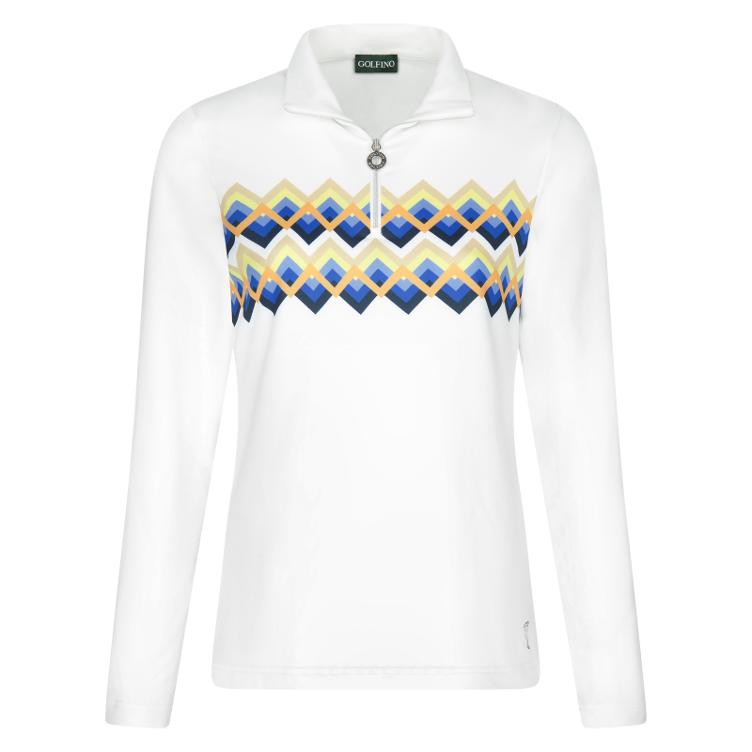 Golfino Damen Polo Langarm Zip