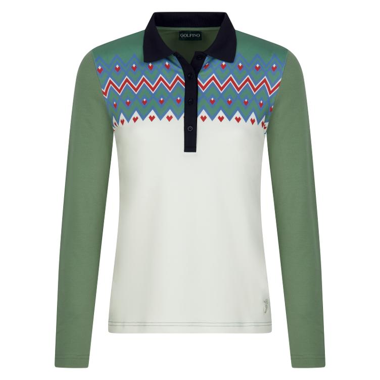 Golfino Damen Polo Langarm Zip